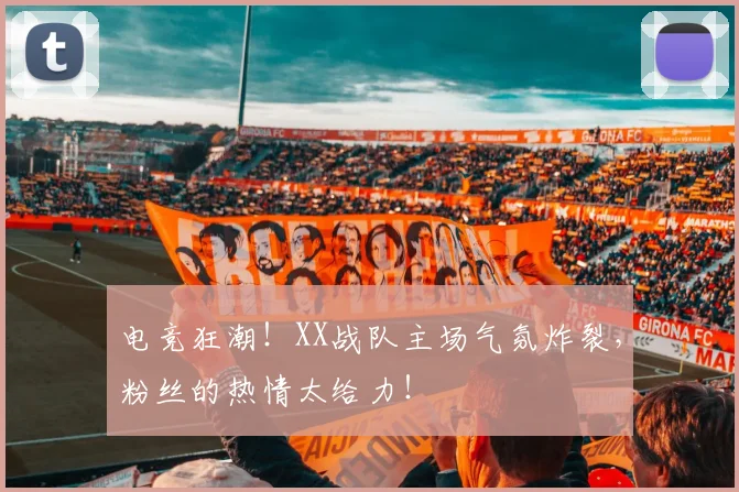电竞狂潮！XX战队主场气氛炸裂，粉丝的热情太给力！