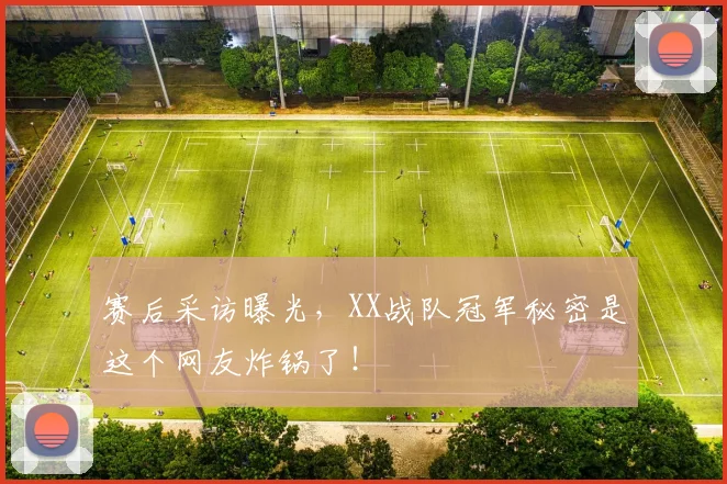 赛后采访曝光，XX战队冠军秘密是这个网友炸锅了！